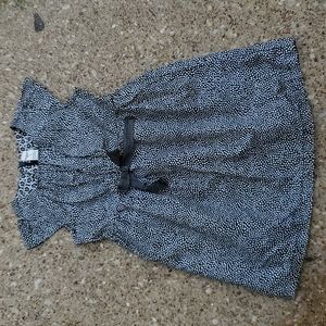 OshKosh B'Gosh Black Polka Dotted Dress Spotted Front Bow 5